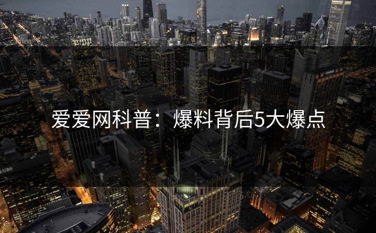 爱爱网科普：爆料背后5大爆点