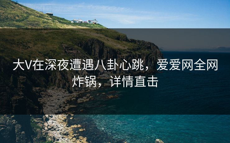 大V在深夜遭遇八卦心跳，爱爱网全网炸锅，详情直击