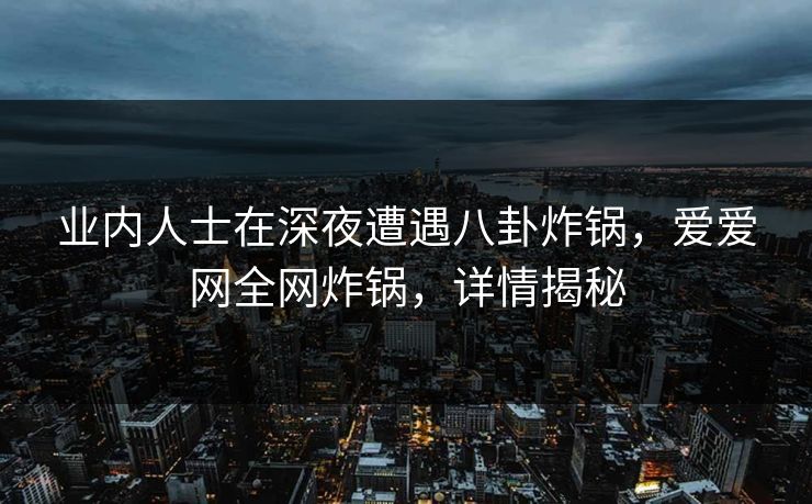 业内人士在深夜遭遇八卦炸锅，爱爱网全网炸锅，详情揭秘