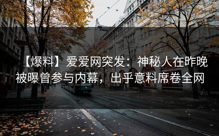 【爆料】爱爱网突发：神秘人在昨晚被曝曾参与内幕，出乎意料席卷全网