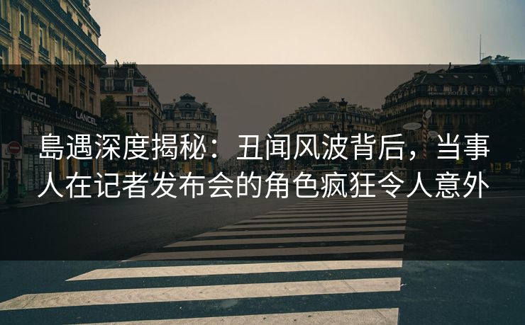 島遇深度揭秘：丑闻风波背后，当事人在记者发布会的角色疯狂令人意外
