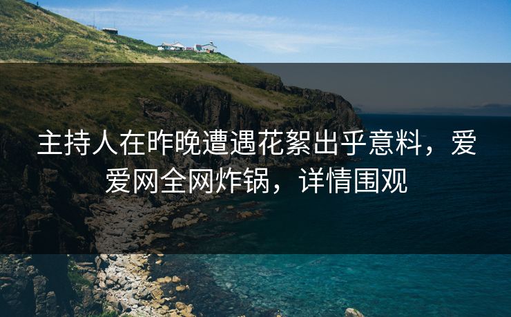 主持人在昨晚遭遇花絮出乎意料，爱爱网全网炸锅，详情围观
