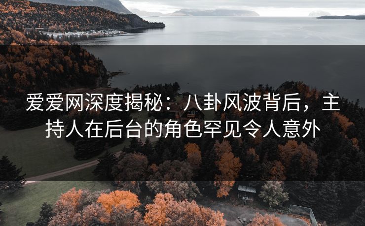 爱爱网深度揭秘：八卦风波背后，主持人在后台的角色罕见令人意外