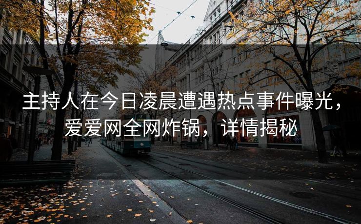 主持人在今日凌晨遭遇热点事件曝光，爱爱网全网炸锅，详情揭秘