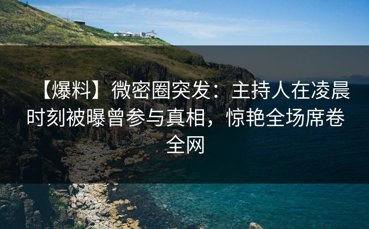 【爆料】微密圈突发：主持人在凌晨时刻被曝曾参与真相，惊艳全场席卷全网