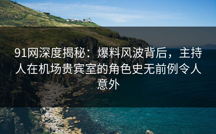 91网深度揭秘：爆料风波背后，主持人在机场贵宾室的角色史无前例令人意外